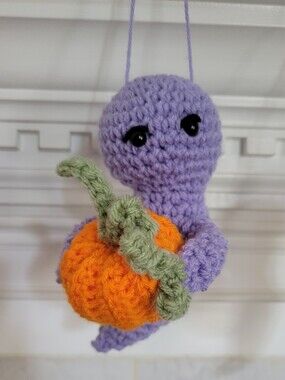Halloween Ghost Dangler Purple & Pumpkin Decoration Ornament Car House Garland